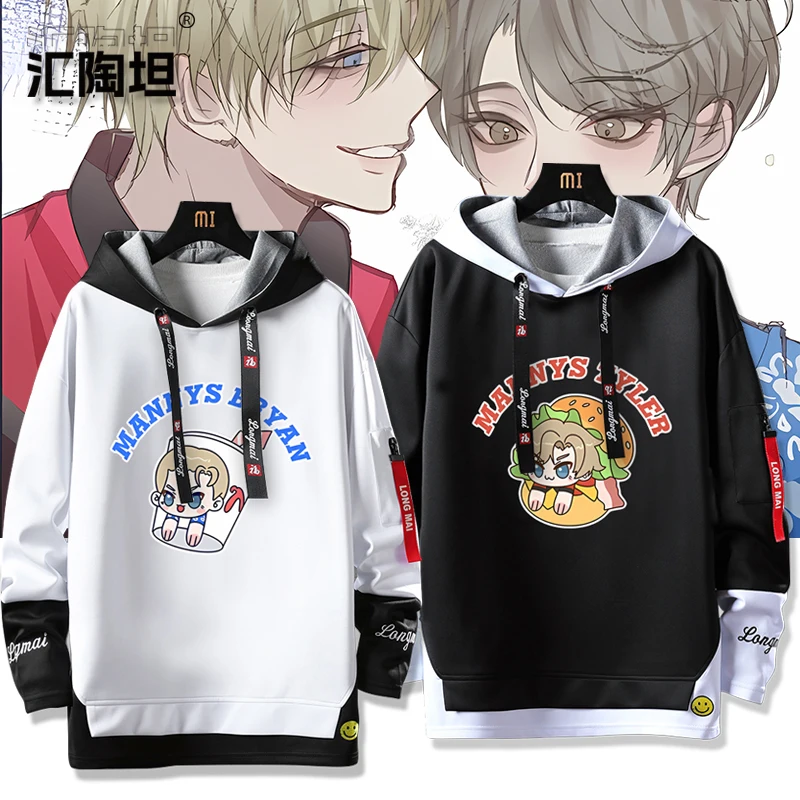 

Manny's Burger Store Anime Collaborative Taylor Brian Lele CP Card ex Hoodie Polyester Fabric Loose Fit Printed Sweatirt
