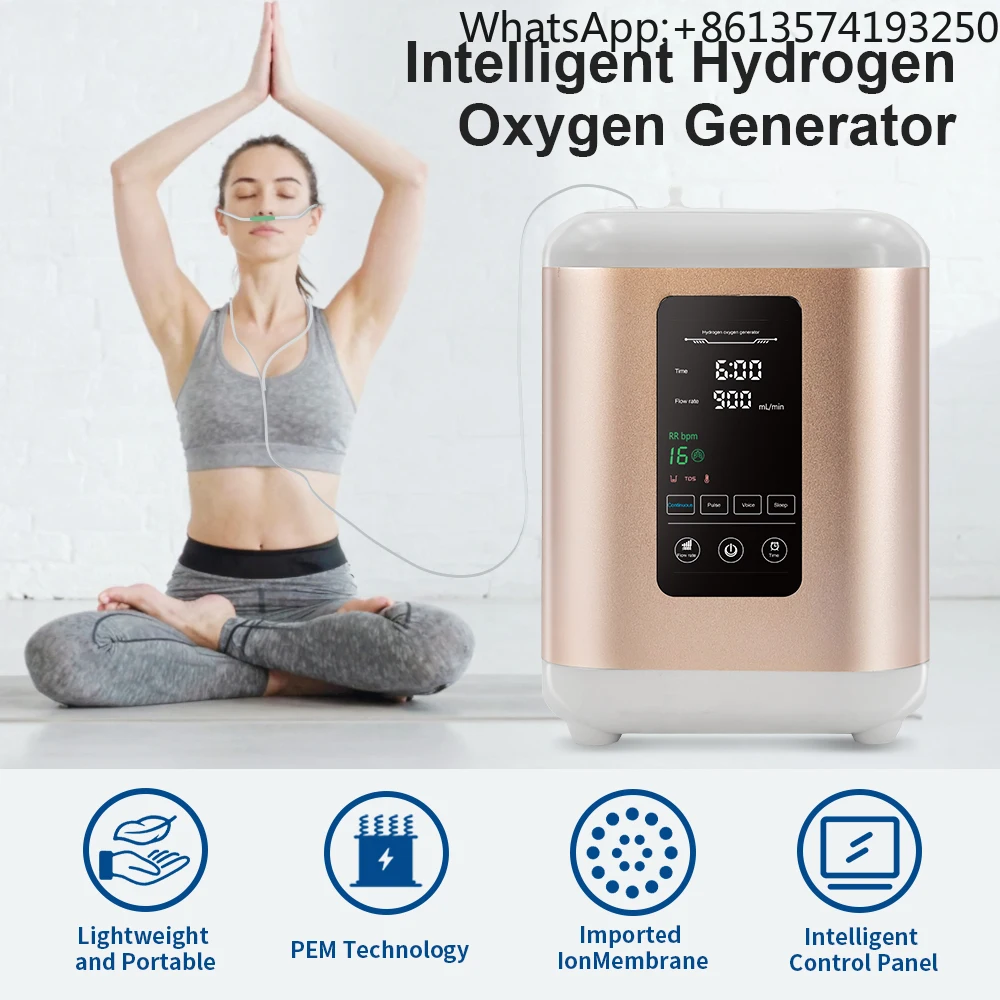 For 99.99% High Purity Hydrogen Output Intelligent Hydrogen Generator Inhaler 400ml/min+200ml/min, 4 Modes Regular/Pulse/Voice/S