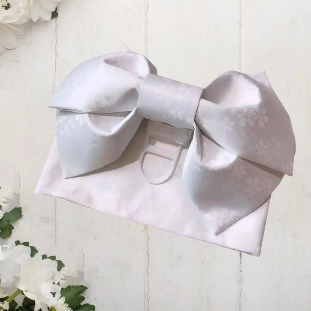 كيمونو أوبي التقليدي للسيدات عتيق بفيونكة يوكاتا مربوطة مسبقًا وحزام خصر عريض #4