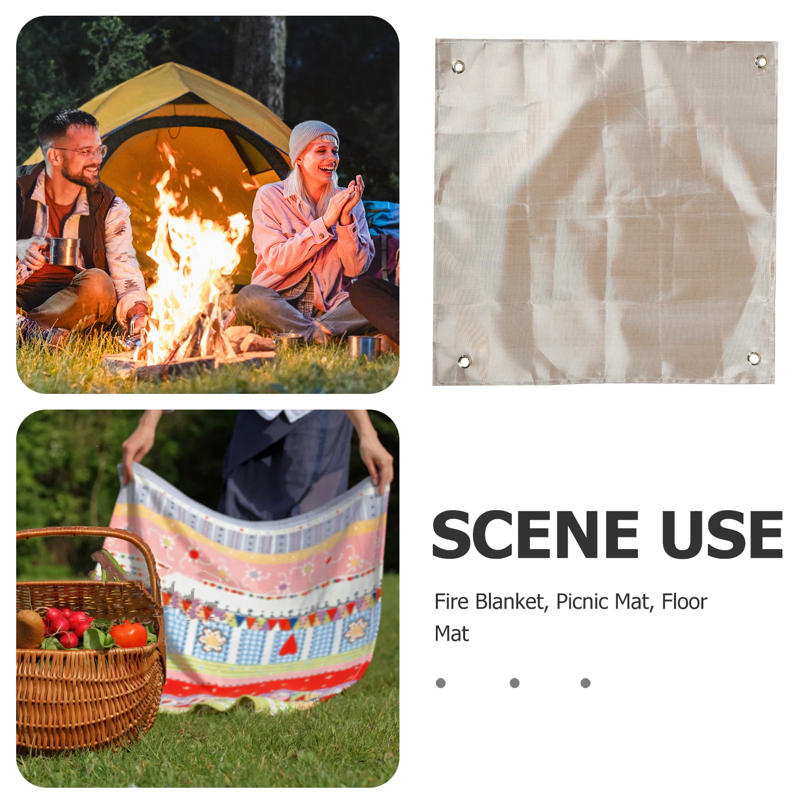 مقاومة للحريق التخييم حصيرة مقاوم للماء المحمولة العزل الحراري بطانية للنزهة في الهواء الطلق شواء شواء حفرة ساخنة الكلمة حصيرة #6