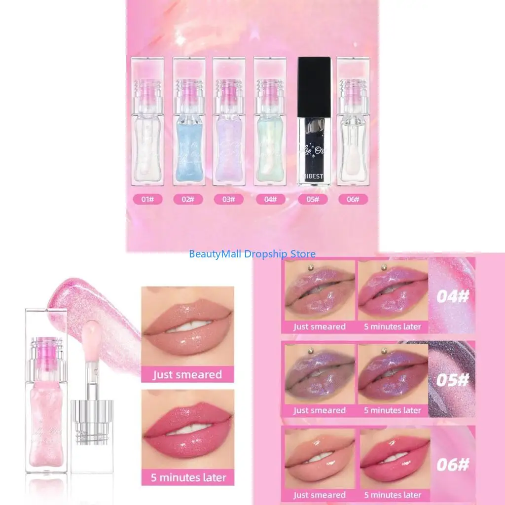 40JD Hidratante Lip Glow Oil Hidratante Nureciente Aceite Lip Lip Ligero Color Gloss Tinte Lipbily para labios Dry