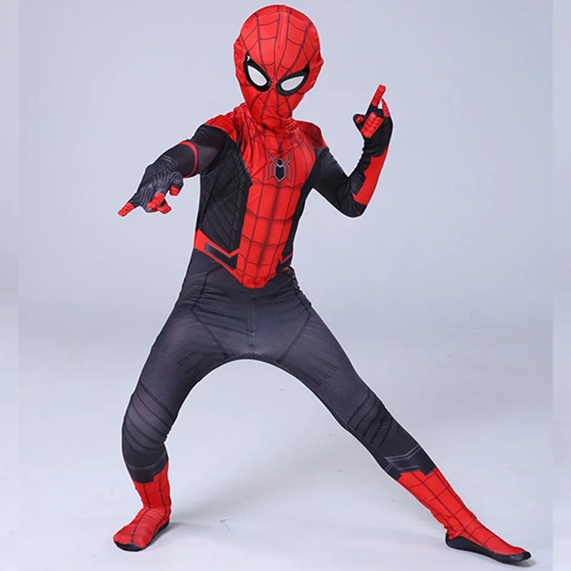 Spider Man Far From Home Costume Kids Anime Superhero Spiderman Peter Parker Cosplay Jumpsuit Halloween Costumes for Children