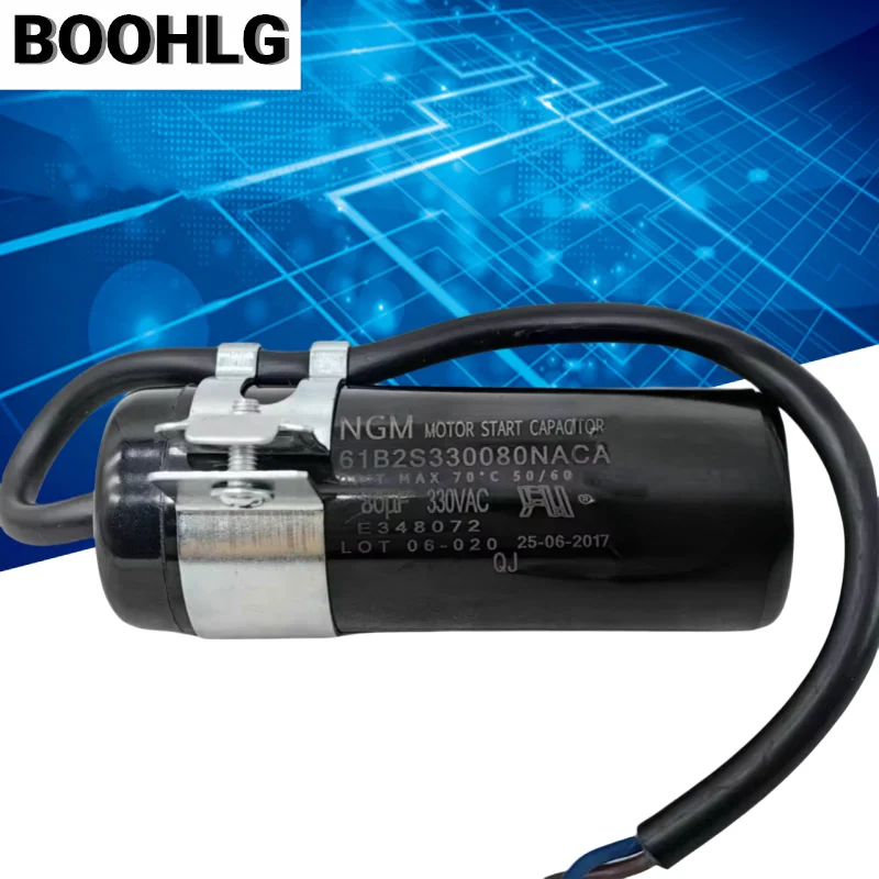 

1PCS starting capacitor NGM CD60 300VAC/330VAC 80UF 72-88UF 330V lead screw