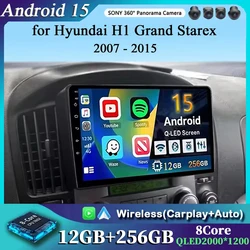 Android 15 Carplay Auto Car Radio for Hyundai H1 Grand Starex 2007 2008 2009 2010 2011-2015 Multimedia Video Player GPS Stereo