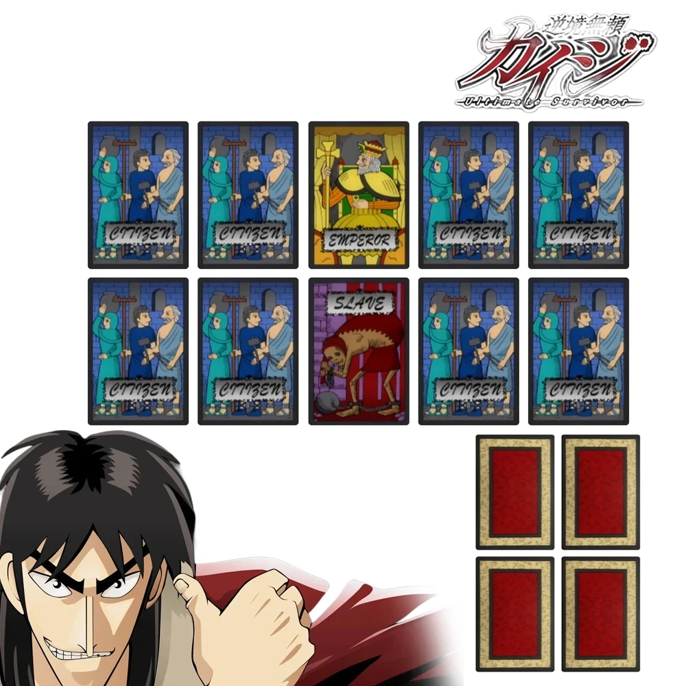 

Anime Movie Ultimate Survivor Itou Kaiji Cosplay Board Game Kings Slaves Civilians E Card Games Props