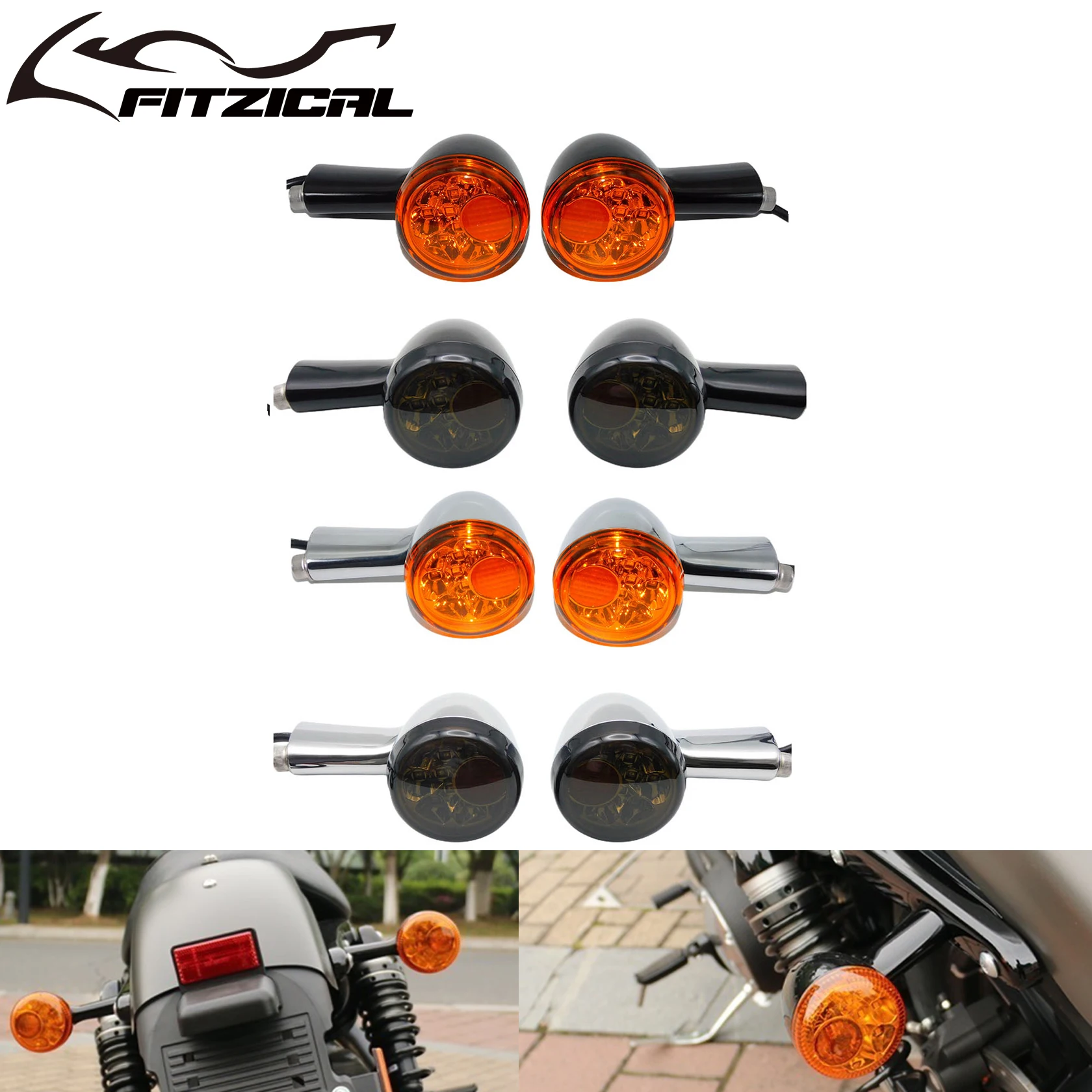 Motorcycle Rear Turn Signals Indicators LED Brake Lights For Harley Sportster 883 Iron XL1200 48 Super Low Roadster Custom 92-22