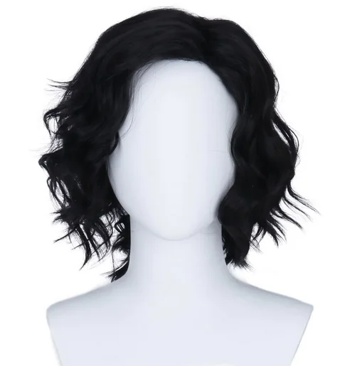 Movie Severus Snape Black Curly Wig Men Short Hair Wig Halloween Male Cosplay Costume Party Accessory