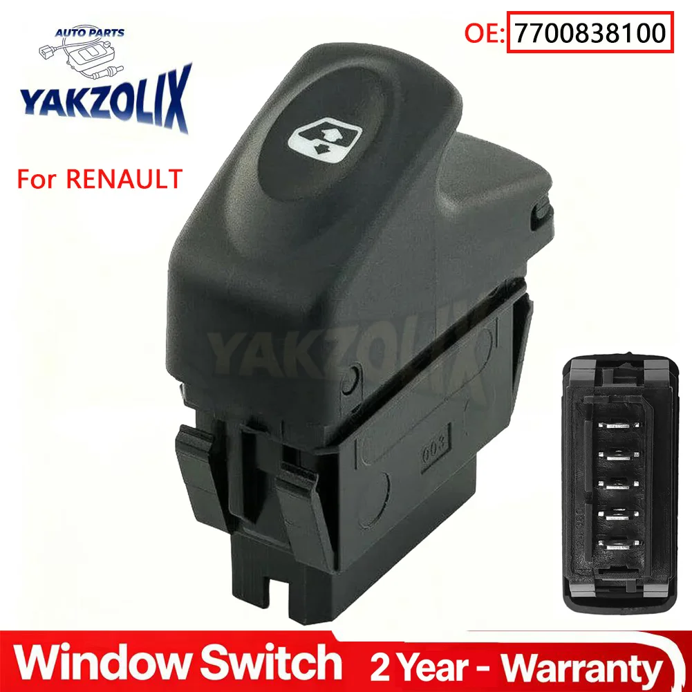 Power Window Control Switch Lifter Single Button for Renault Clio II Megane Scenic Kangoo 7700307605 7700838099 7700838100