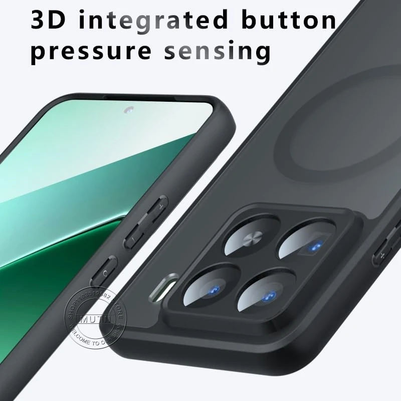 حافظة لهاتف Xiaomi 15T 14T 14 15 Ultra POCO C71 X7 F6 Pro Redmi A5 حافظة Magsafe مغناطيسية صلبة مقاومة للصدمات شفافة غير لامعة
