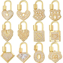 Juya 18K Gold Plated Fasteners Decoration Screw Bolt Lock Carabiner Clasps Accessories For DIY Locket Pendant Jewlery Making