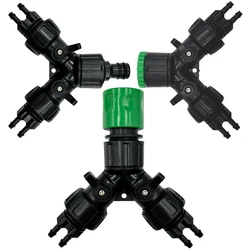 Tap Adapter Connector Drip Irrigation System 2-Way 4-Way Splitter EURO USA 3/4'' to 1/4'' Pipe for Garden Watering Hose
