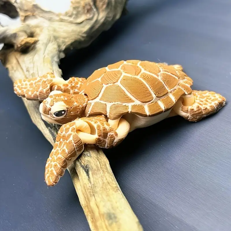 3D Printed Articulated Turtle Figurine Indoor And Outdoor Desktop Decoration Aquarium Landscaping Decor