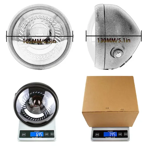 Imagen 2 del producto Faro delantero Led redondo Vintage de 6,5 pulgadas para motocicleta, Ojos de Ángel, lámpara de conducción DRL para motocicleta Retro Harley Series Cafe Racer