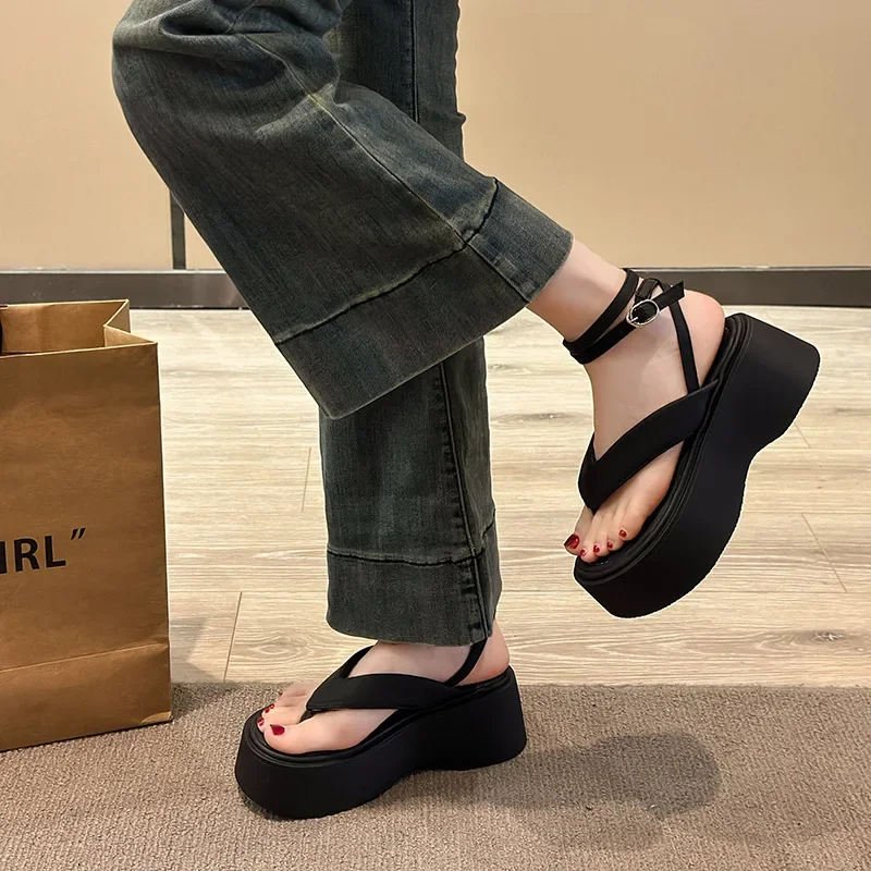 2026 New Women Platform Wedges Heel Sandals Fashion Clip Toe Ladies Elegant Party Dress Gladiator Sandalias