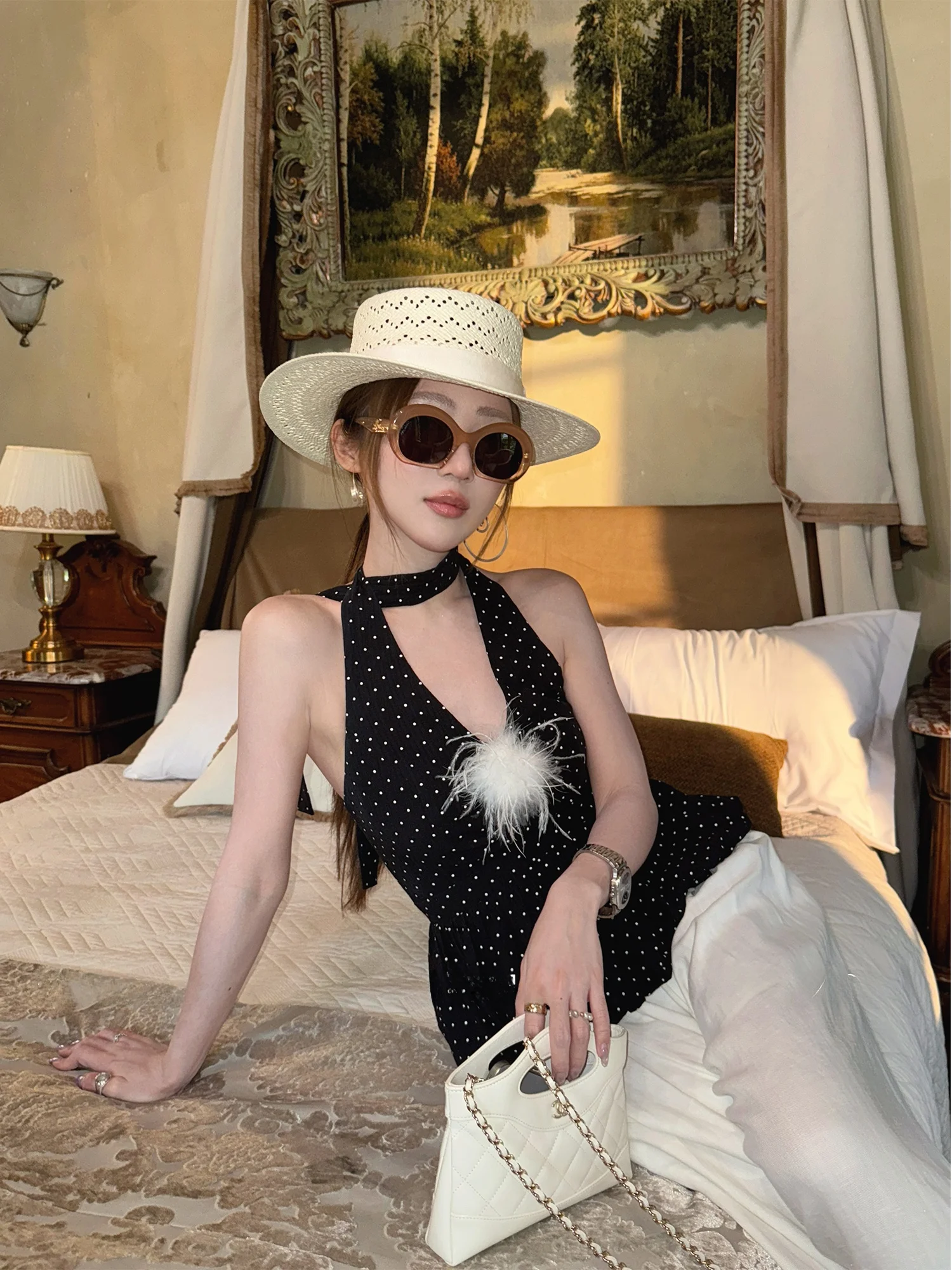 

Женский топ Zoneelea Vintage Polka Dot Ne с бретельками, дизайн Jazzy Diva, приталенный крой, летняя верхняя одежда Ciwalk, повседневная одежда