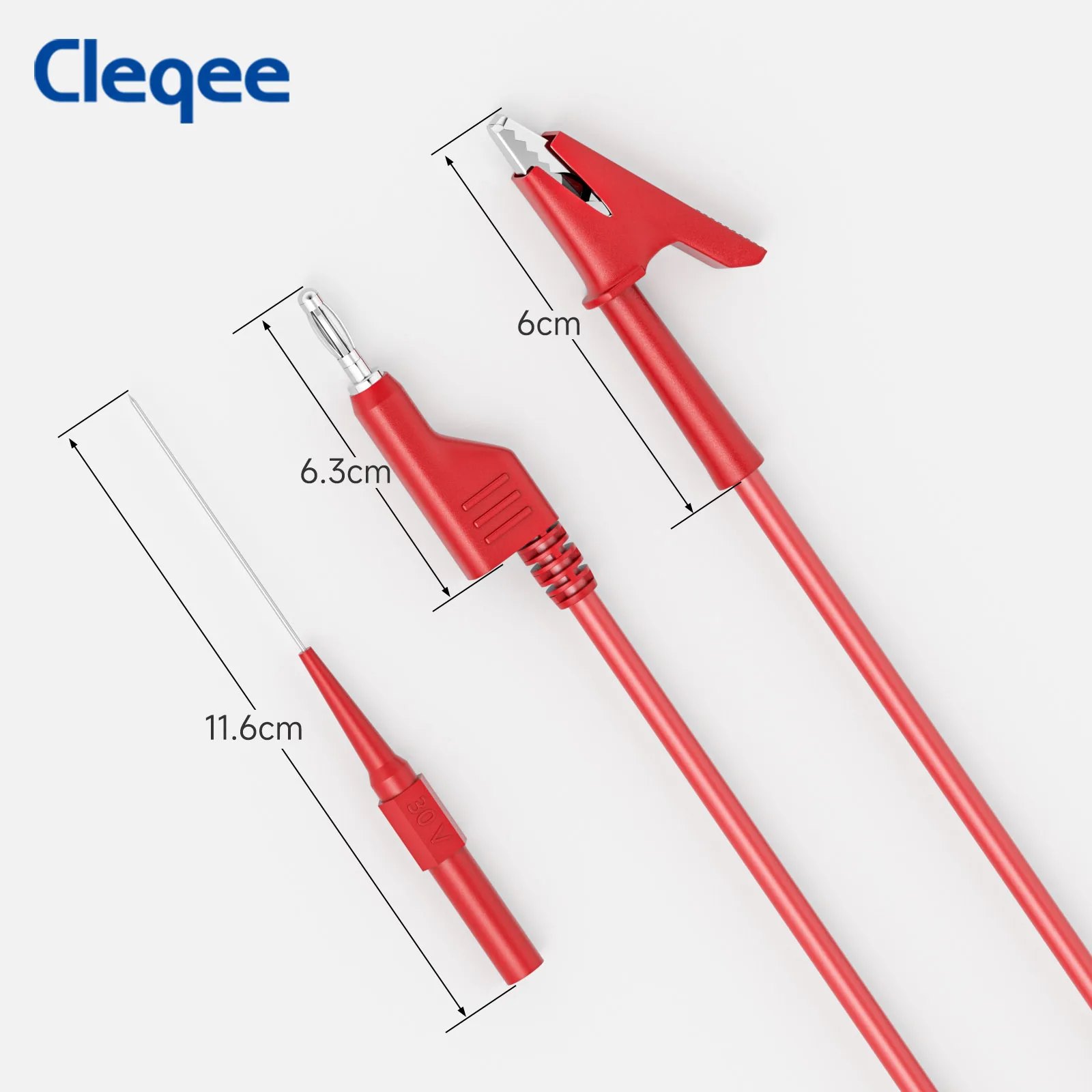 Cleqee CKT008 Test Leads Kit Alligator Clips Electrical Cable 4mm Banana Plug to Banana Plug for Multimeter Electrical Testing