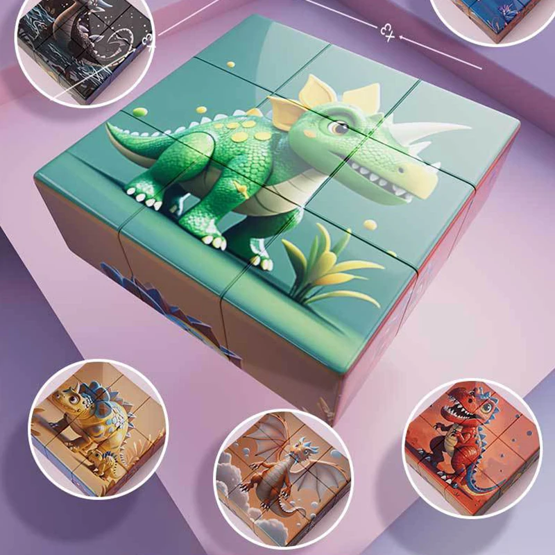 1 sztuka Klocki Magnetyczne dla Dzieci z Motywem Dinozaurów i Zwierząt, Zabawki DIY, Klocki Magnetyczne 3D dla Dzieci i Dorosłych