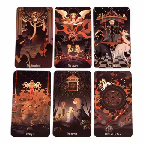 10.3*6cm Stars Lighting Up the Night Tarot REGULAR Vibrant Asian Style Cartoon Deck Delicate Line Art 78 Pcs Unique Tarot Cards