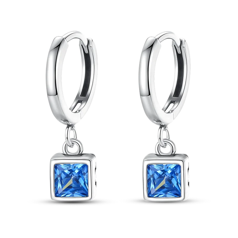 Boucles d'oreilles pavées en argent regardé 925 pour femmes, bijoux en sucre bleu, breloques simples, fiançailles fines, magnifiques, mode des travailleurs chauds, CZ