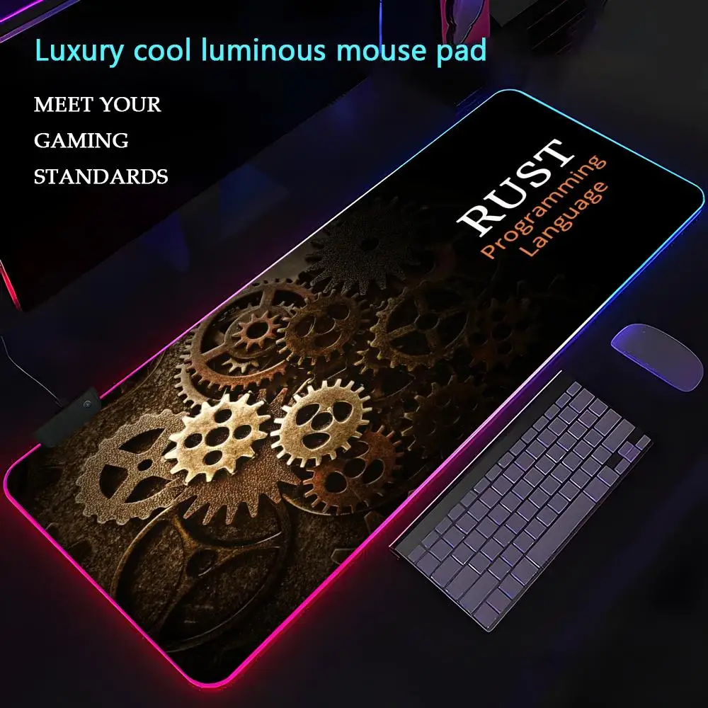Popular games Rust Cool Mouse Pad Anime Gaming Mouse Pad LED Table Pads Backlit Rubber Desktop XXL Mousepad RGB Desk Mats