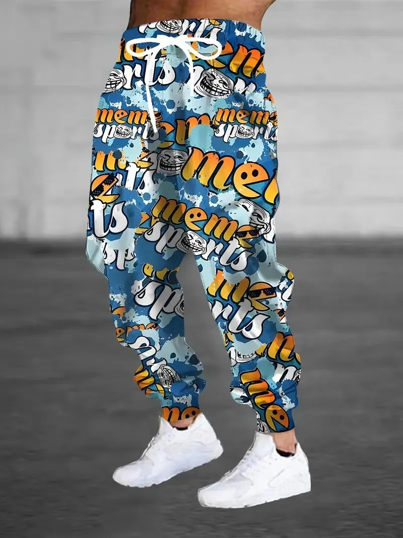 Celana pria baru untuk Musim Semi dan Musim Gugur 2025 ini kasual, modis, lembut, dan nyaman dengan cetakan pola 3D.