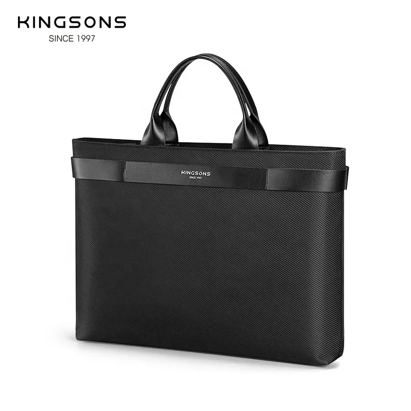 

Kingsons New Men Women Fashion Business Briefcase 15.6 inch Laptop Bag Waterproof Top-Handle Bag Classic Black Handbag