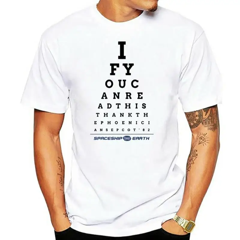 

Epcot Eye Chart Mens T-shirt Tops Tees Fitness Hip Hop Men Tshirts Clothing Super Big Size Zl