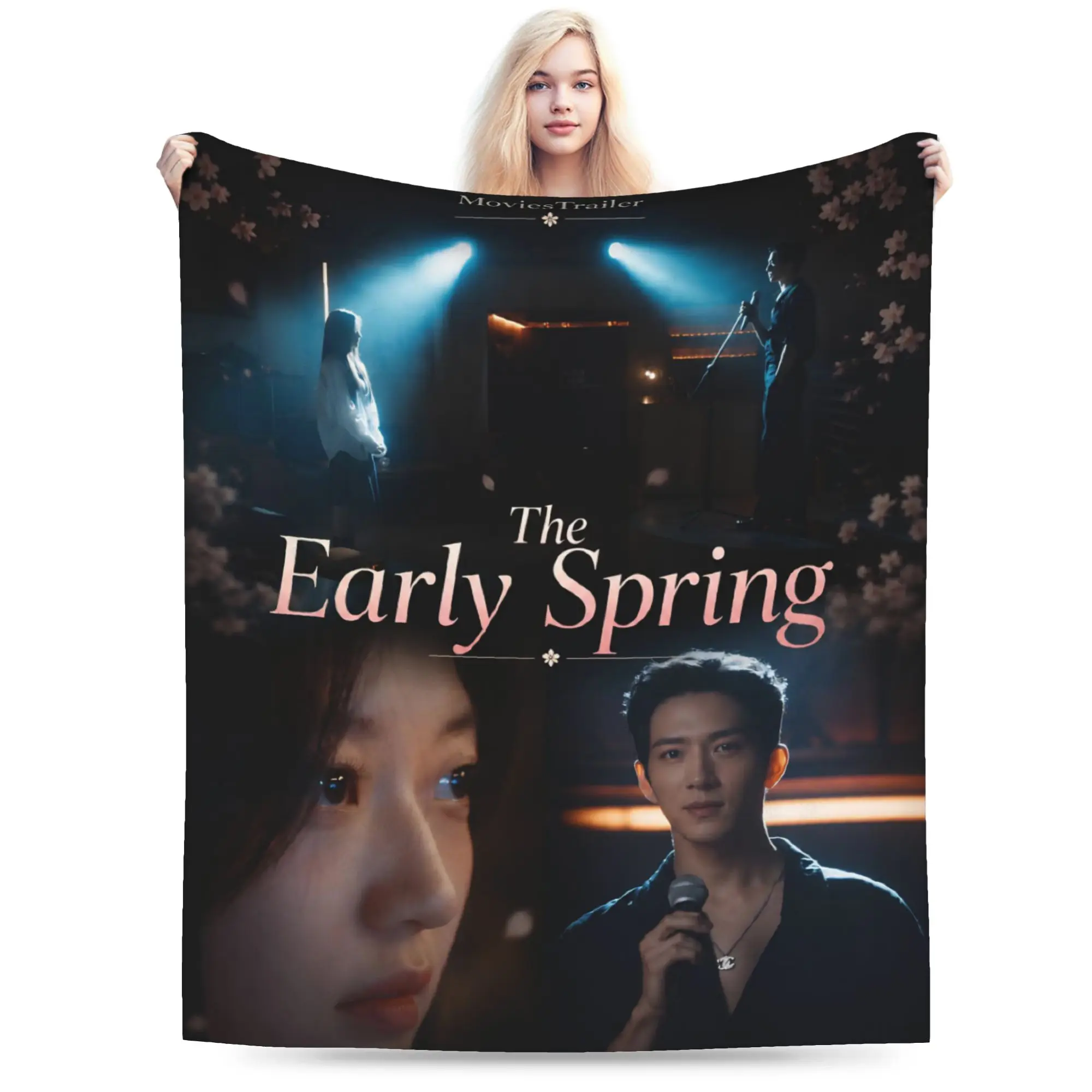 The Early Spring jing boran Blanket Lightweight Thin Flannel Relax Gift  Throw Blankets Plush Thin Quilt