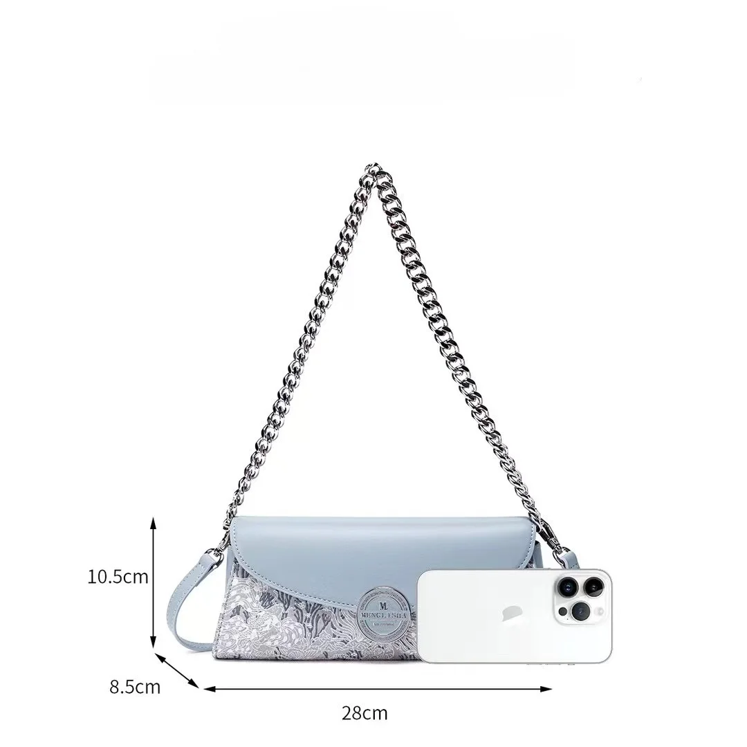 High End Brand Chinese Style Embroidery Stick Armpit Bag Women's Chain Light Luxury Fashion Single Shoulder Crossbody Bag