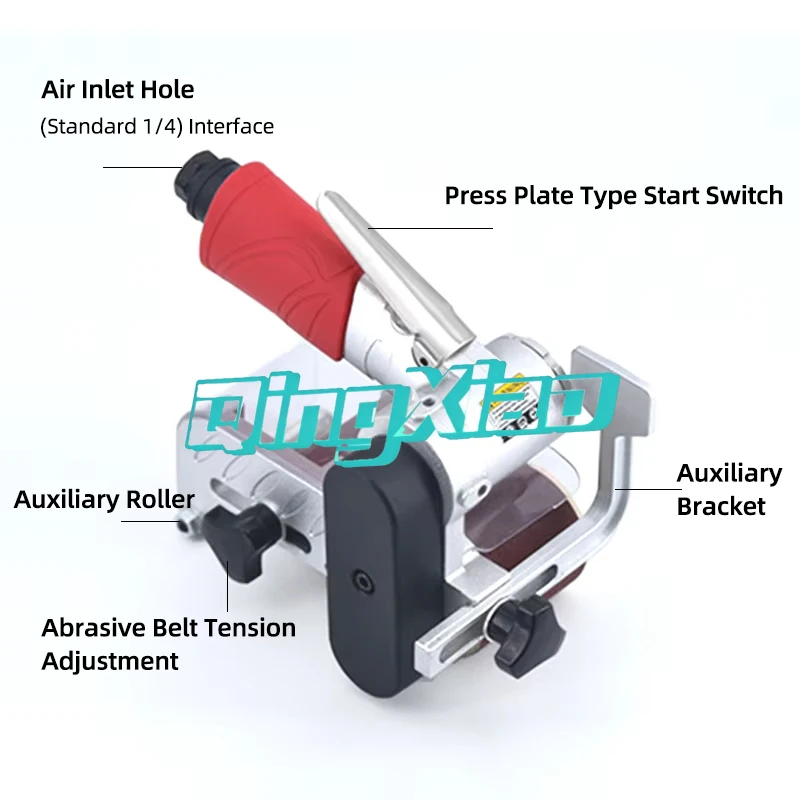 Portable Pneumatic Air Belt Sanders Multifunctional Metal Surface Polishing And Wire Drawing Machine Lightweight High Efficiency