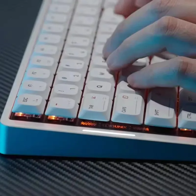 Iqunix Mq80 لوحة مفاتيح ميكانيكية رفيعة للغاية ثلاثية الوضع باستخدام الحاسب الآلي الألومنيوم الأنود قابلة للتبديل السريع Rgb لوحة مفاتيح ألعاب مكتبية مريحة