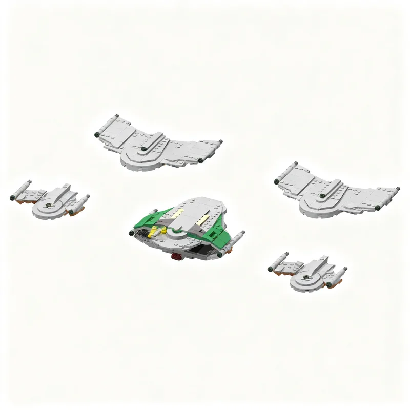283pcs MOC Space Romulan Thrai-Class Warbird Model Building Blocks Toy Collection Assemble Brick 3D Display Birthday Education