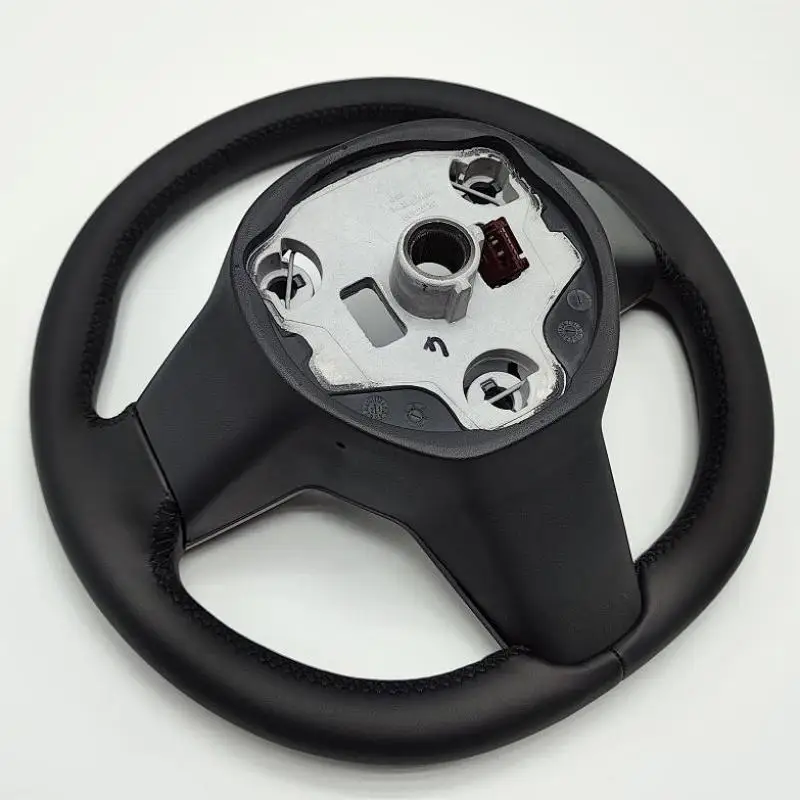 Car Heated Steering Wheel Fit For Tesla Model 3 Model Y 2017 2018 2019 2020 2021 2022 2023 Driver PU Leather Steering Wheel Aluminum Alloy Frame OE 1490214-00-B 1490214 with Heated