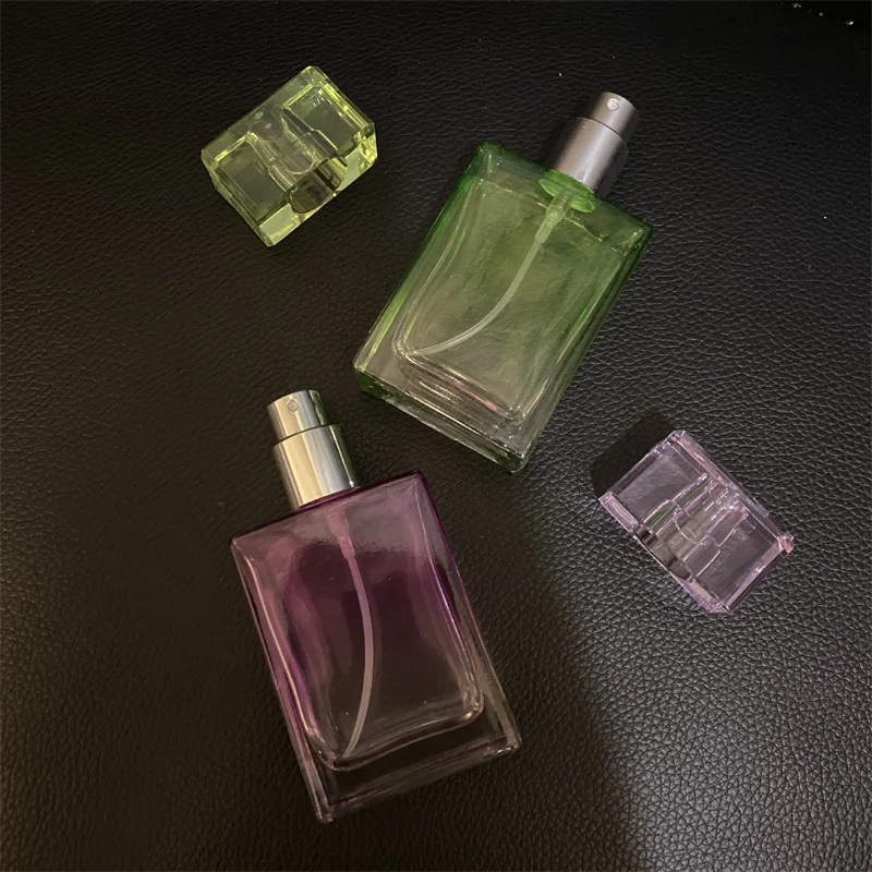 10/15pcs Empty 30ml Perfume Spray Bottle Crystal Clear Glass Pot Scent Cosmetic Square Fragrance Portable Sub Container