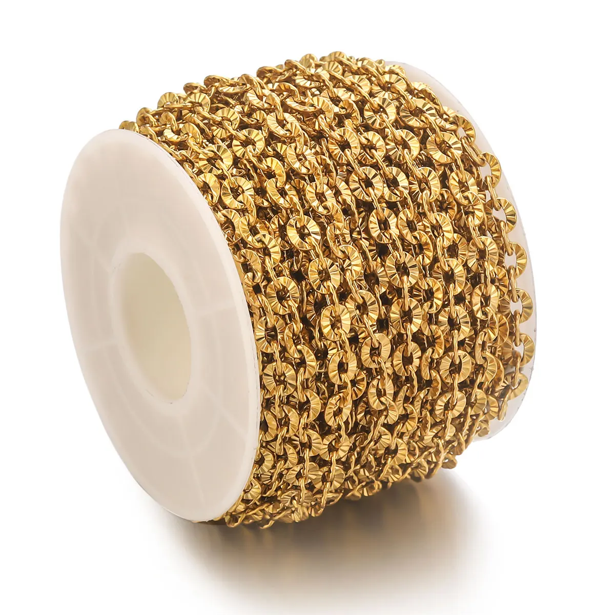 2m Lot Stainless Steel O Shape Oval Chain Cross Plated Gold Chains Link Roll for Jewelry Making DIY Necklace Bracelet Supplies image 2