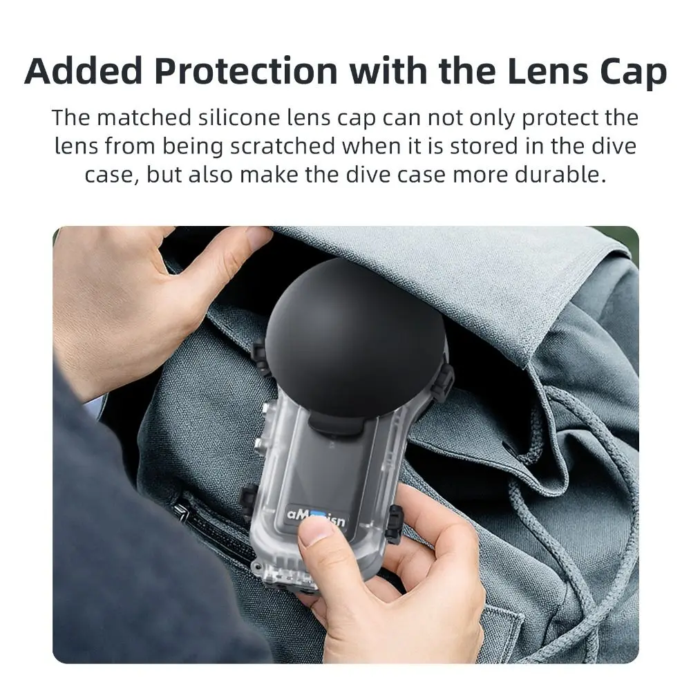 Невидимый футляр для дайвинга 60 м, жесткий с крышкой объектива, водонепроницаемый чехол, прозрачный корпус для подводного дайвинга для Insta360 X5