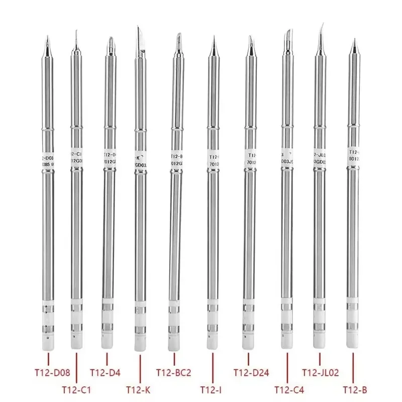 T12 سبيكة لحام تلميح T12 سلسلة سبيكة لحام تلميح T12-KU K D24 ILS J02 ل Hakko FX951 STC STM32 OLED محطة لحام لحام