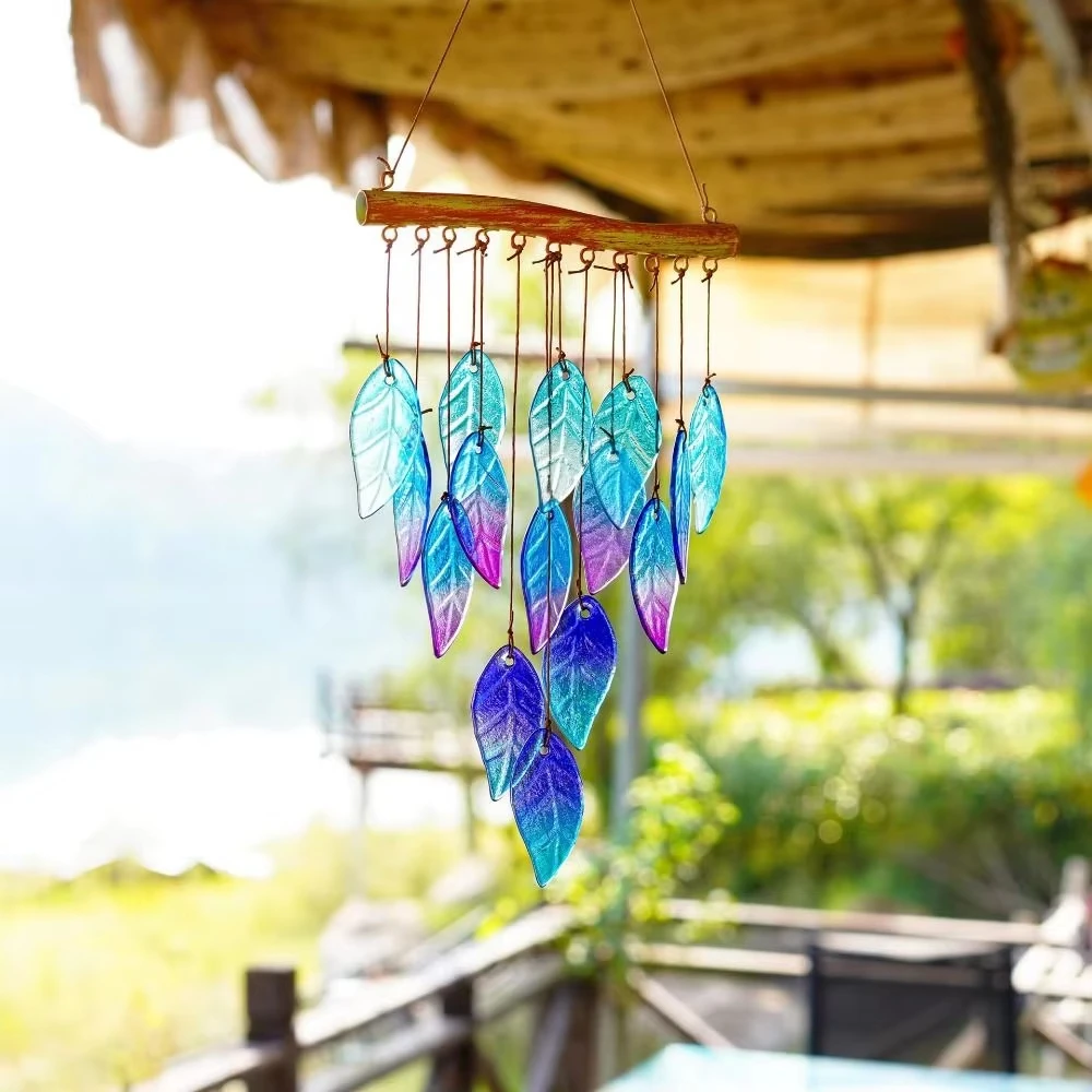 Home Decor Hanging Fish Shaped Wind Chime Creative Colorful Sun Catcher Novelty Handmade Light Collection Pendant Tree