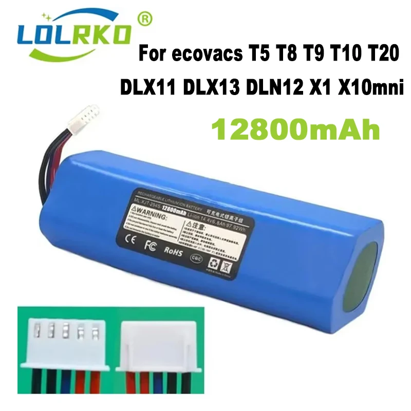 2024 NEW 14.4V Upgrade 12800mAh For ecovacs T5 T8 T9 T10 T20 DLX11 DLX13 DLN12 X1 X1omni X1turbo Sweeping robot battery