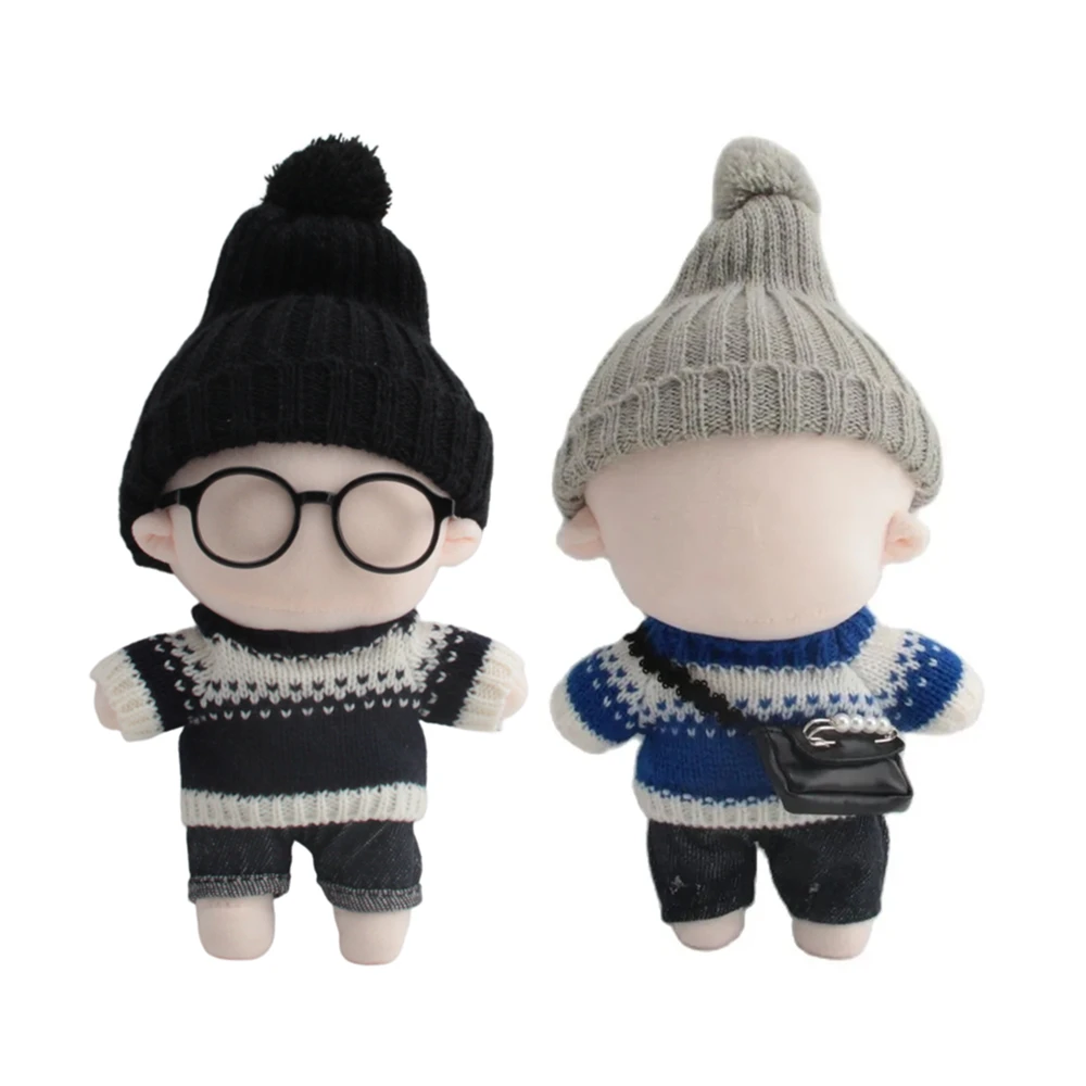 20cm Plush Doll Sweater Clothes Stuffed Toy Baby Doll's Accessories for Korea Kpop EXO Idol Dolls Super Star Figure Dolls