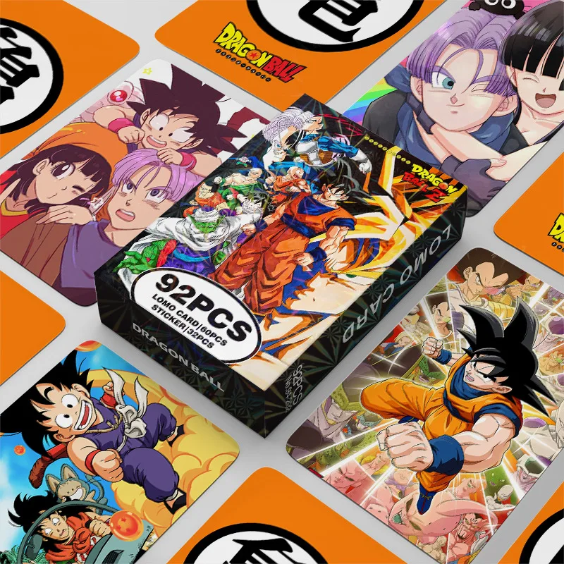 92-teiliges Anime Dragon Ball Sammelkarten-Set mit Aufklebern, Klassisches Kinderspielzeug, Cartoon-Mode-Souvenir-Karten, Kreatives Kinderspielzeug-Geschenk