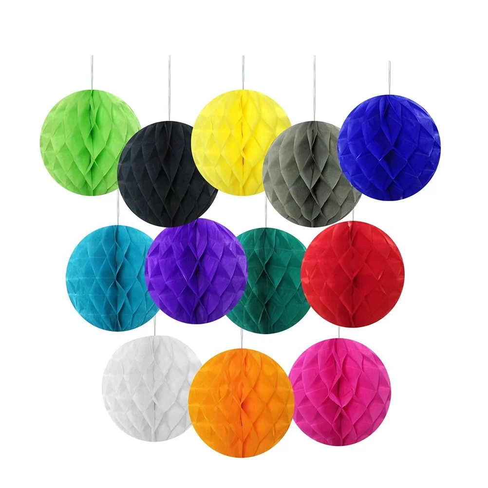 

12 pcs Honeycomb Ball Wedding Decor Party Favors Lanterns Tissue Paper Pom Poms Romantic Lights for Valentine’s Day Baby Shower