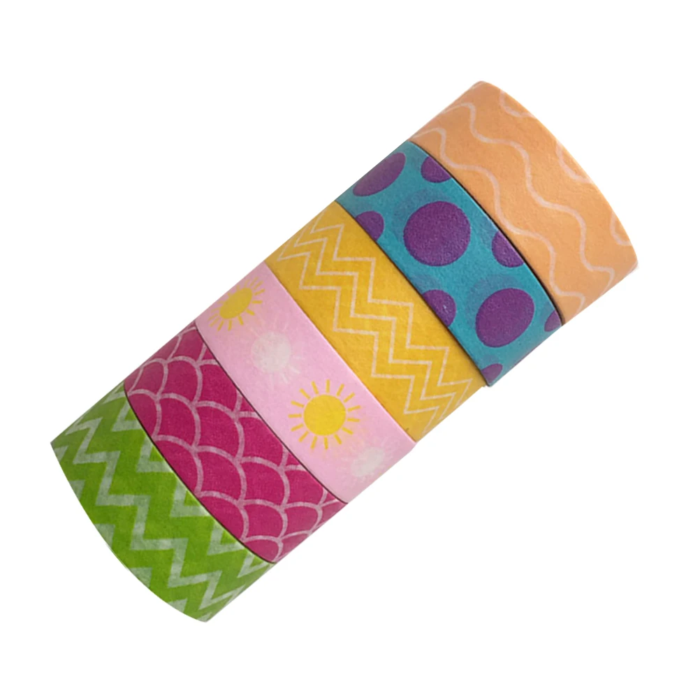 

6 Rolls Tape Decorative Rainbow Photo Album Tape Stickers for Gift Wrapping Photo Album DIY Craft Project Stationery