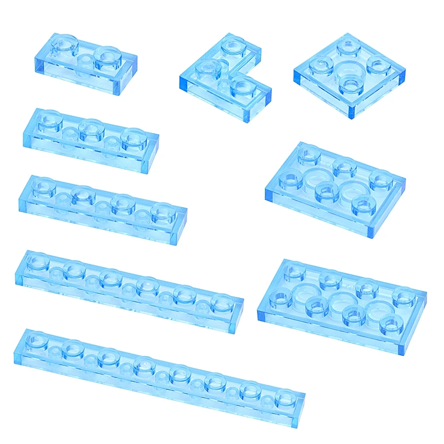 Transparent Building Blocks DIY Thin 1*2 2*2 2*4 Figures Bricks Dots Assemblage Construction 1x2 2x2 2x4 Dots 3023 3022 3020