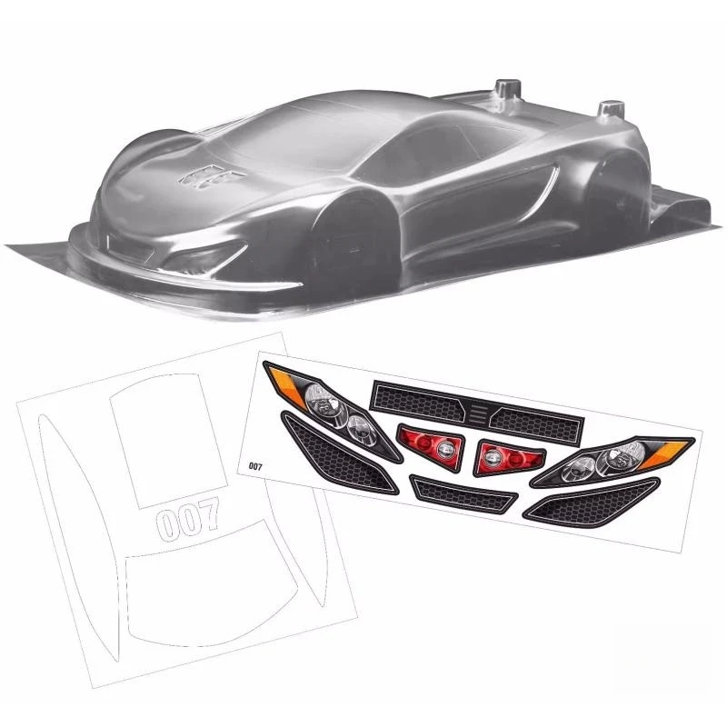 

GT Body 1/10 Electric Touring Car Racing 190mm Clear Lexan Car Shell and Tail Wing 258mm Wheelbase