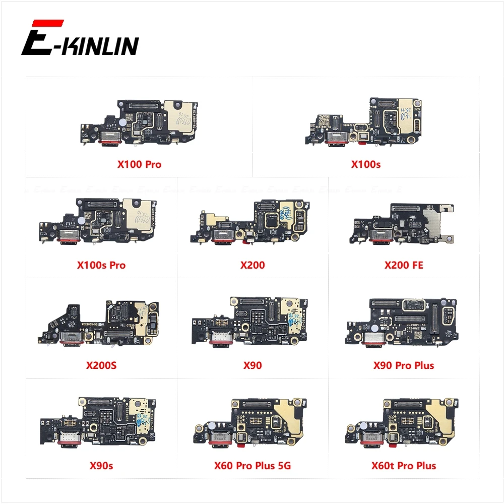Charger USB Dock Charging Dock Port Board Microphone Flex Cable For Vivo X100 X100s X200 FE X200S X90 X90s X60 X60t Pro Plus
