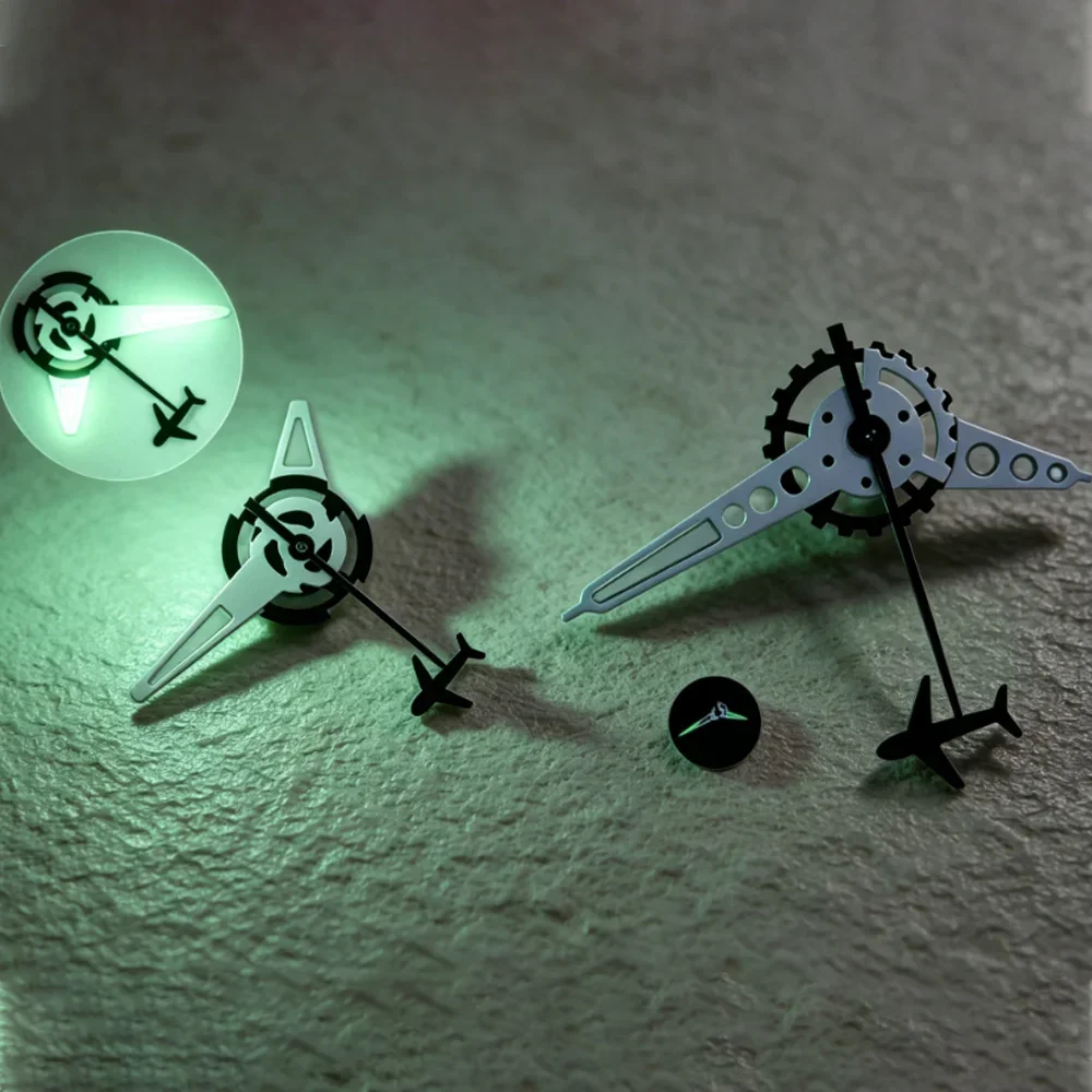 NH35 Gear-shaped Watch Hands Green Luminous Watch Hands Aircraft Second Hand For34/36/NH70 Movement Mechanical Tools Needle