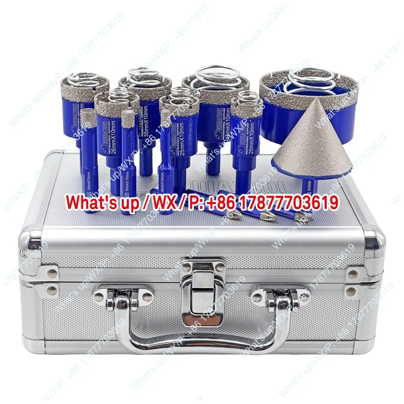 Triangular Shank Dry/Wet Diamond Hole Saw Set Diamond Bit Kit Diamond Core Bit Set Tile Ceramic Marble