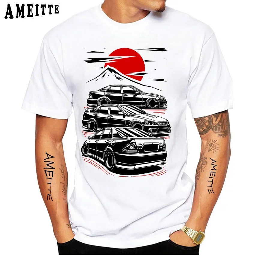 Neue Sommer Kurzarm Fuji Sonnenaufgang fahren die Altezza is200 is300 klassische T-Shirt Hip Hop Boy Casual Tops lustige Herren weiße T-Shirts