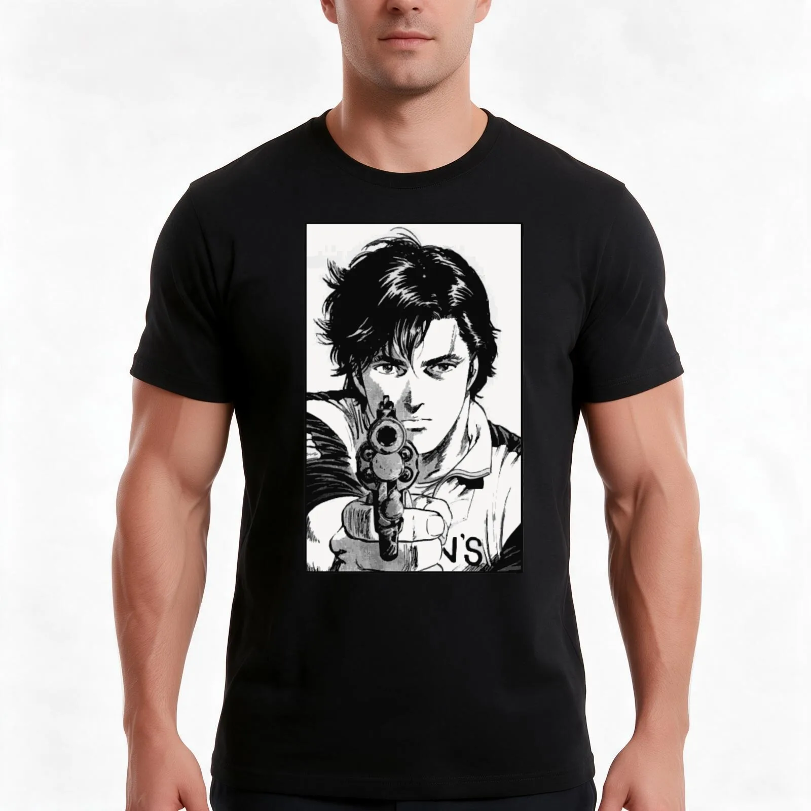 Nicky Larson T-Shirt, Summer Casual Cotton Tee, Oversized Streetwear Tops, Vintage Graphic Print, Loose Fit Short Sleeve